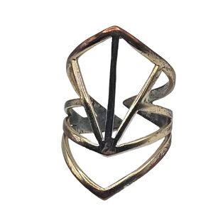 Geometric Open Cuff Ring (Size 8, Adjustable)